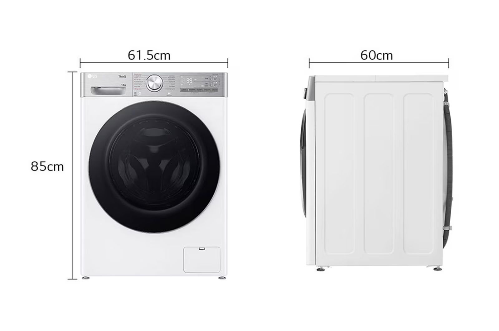 מידות מכונת כביסה LG WF13314WBC