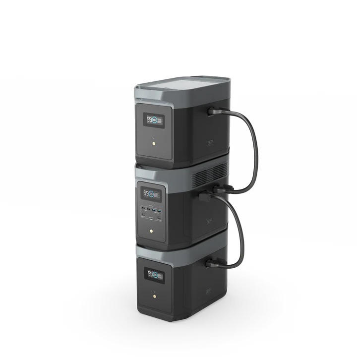 EcoFlow DELTA 2 Max + Smart Extra Battery קיט תחנת כוח ניידת ECOFLOW DELTA 2 MAX + סט 2 תאי הרחבה יבואן רשמי - הספק 6kWh