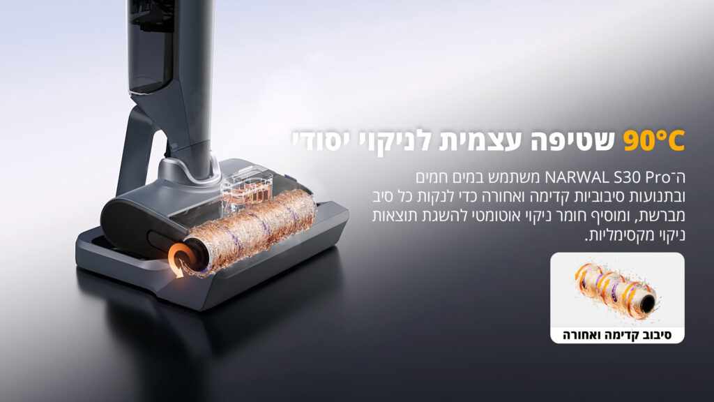 תחנת עגינה Narwal S30 Pro לשטיפה עצמית במים חמים