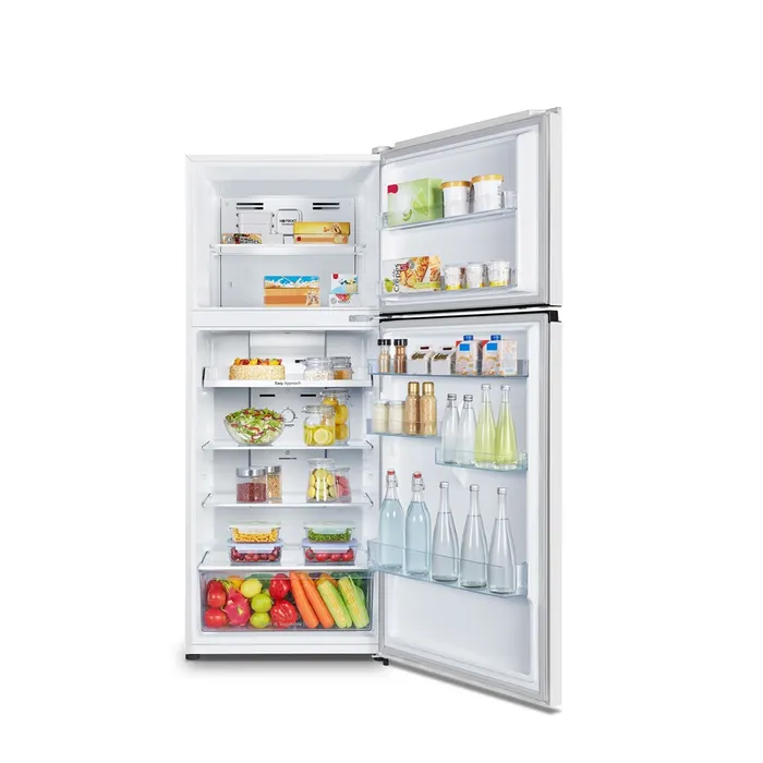 חלל אחסון פנימי מקרר Hisense RD54W עם מדפי זכוכית ומגירת ירקות