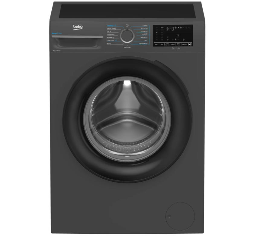 מכונת כביסה Beko BK8320ATUM בגוון אנתרציט — מבט חזיתי