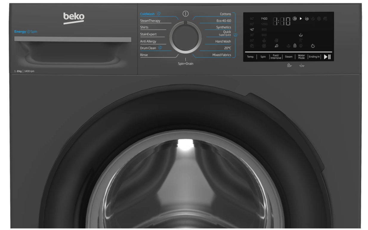 תקריב לוח הבקרה של Beko BK8320ATUM