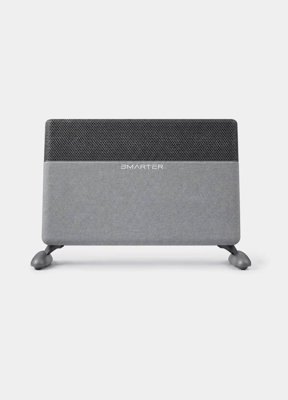 SMARTER Convector FA1000 – מבט חזיתי על תנור החימום האפור ובסיסי ההצבה