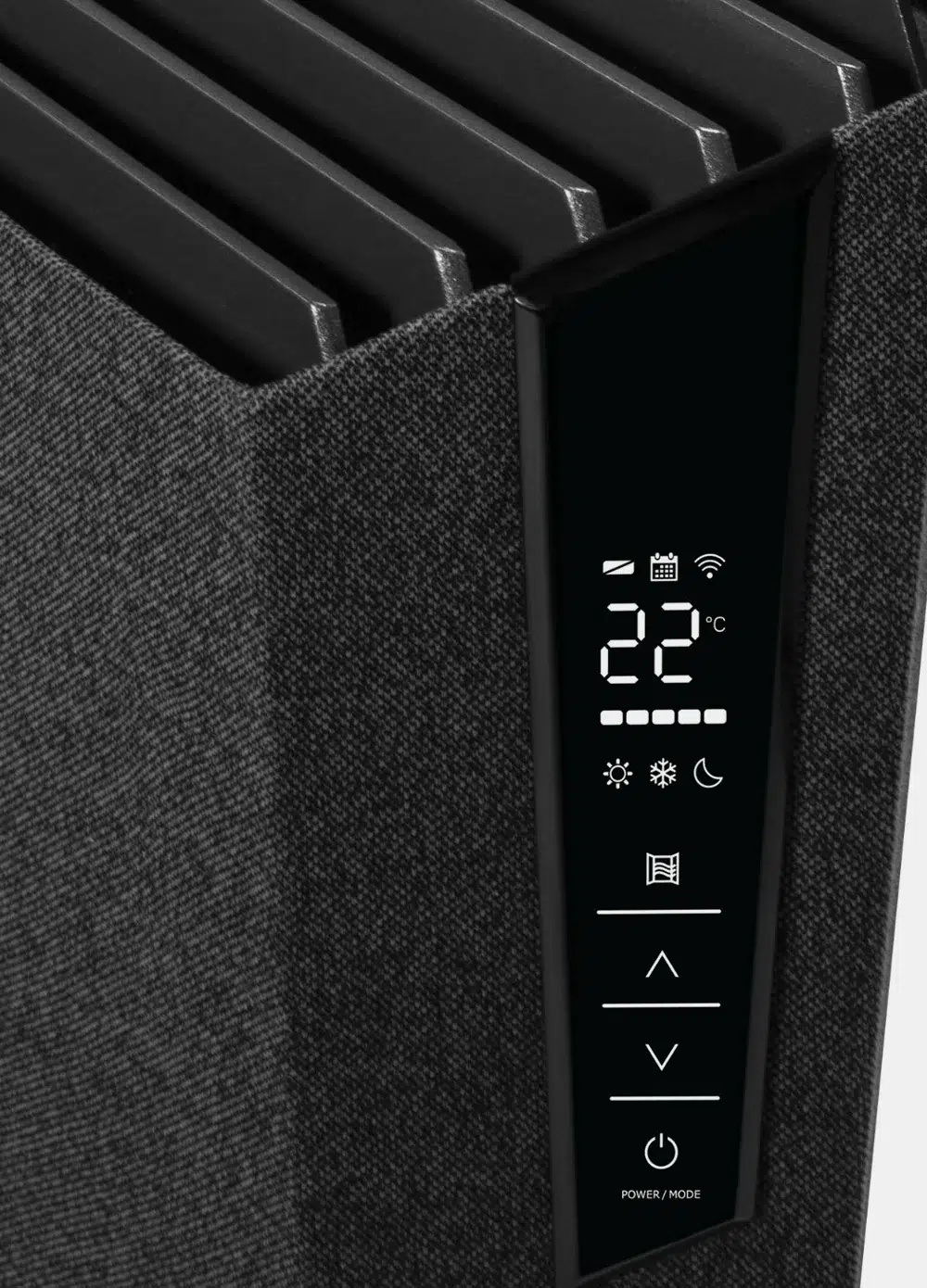 SMARTER XT2000 – תקריב לוח הבקרה הצדדי, התצוגה ופתחי האוויר