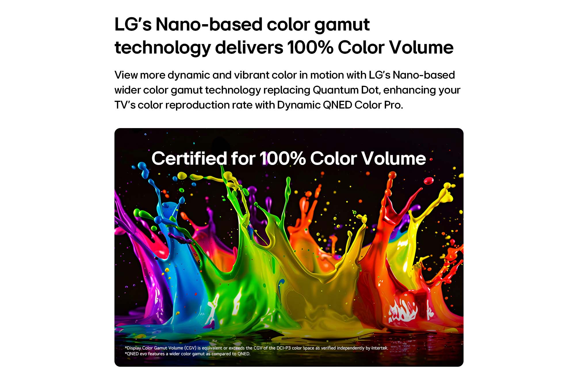 המחשת טווח הצבעים Dynamic QNED Color Pro בטלוויזיית LG 115QNED93B6