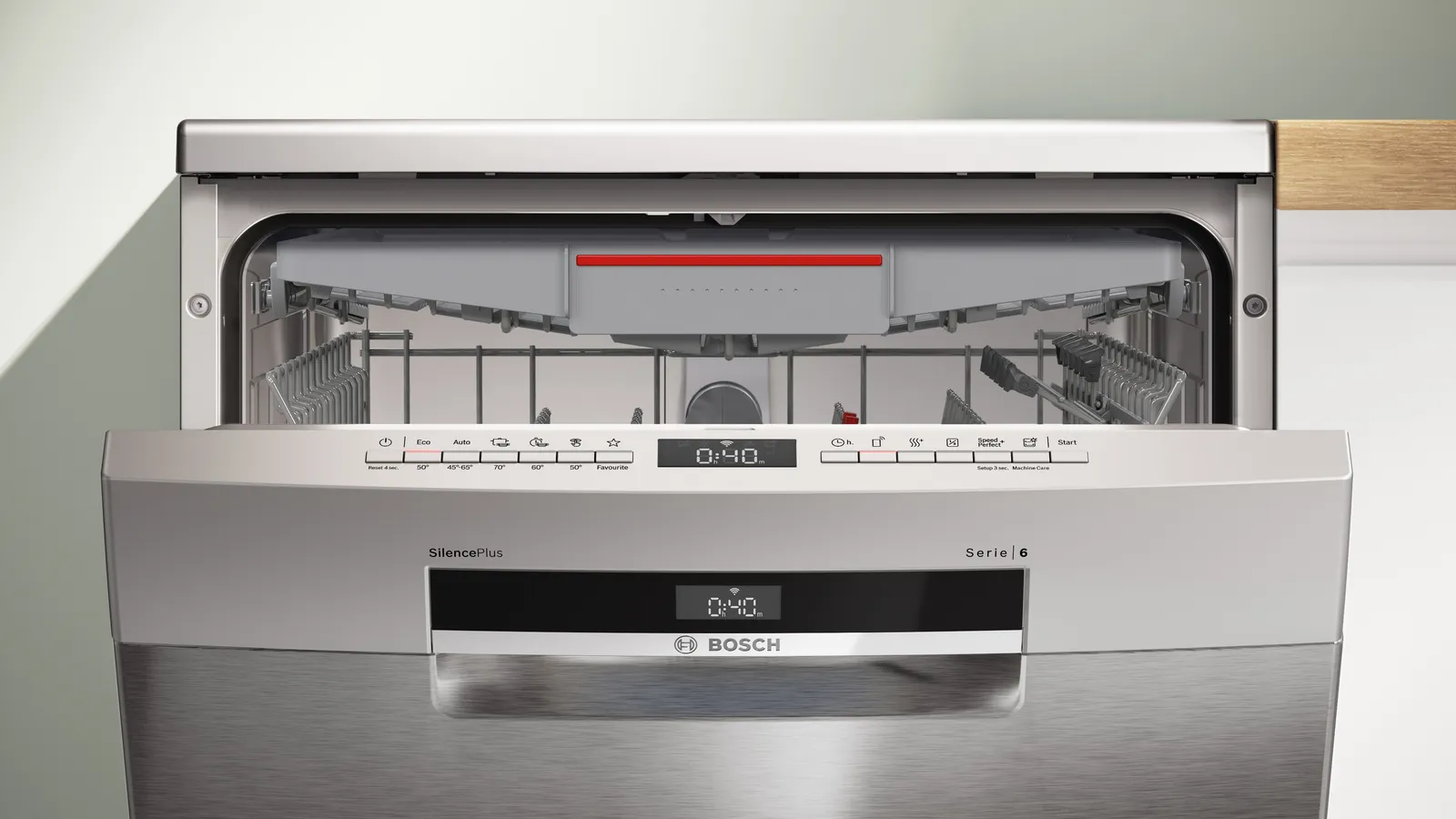פתיחת הדלת האוטומטית EfficientDry במדיח Bosch SMS6ECI15E