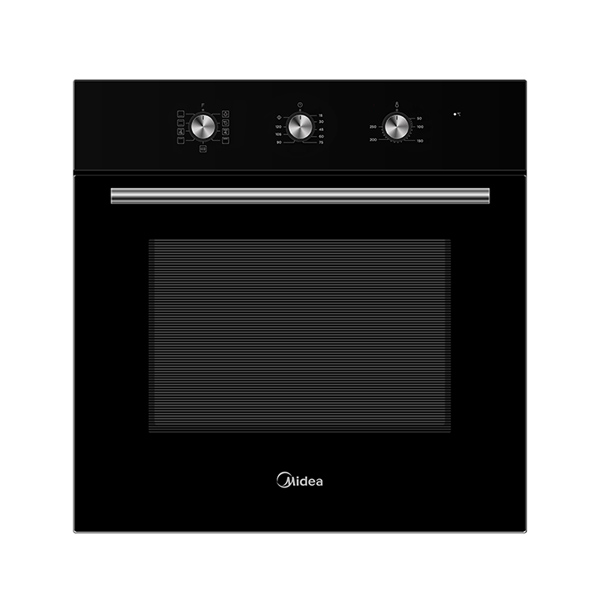 תנור בנוי שחור Midea 65DME30004B – מבט חזיתי