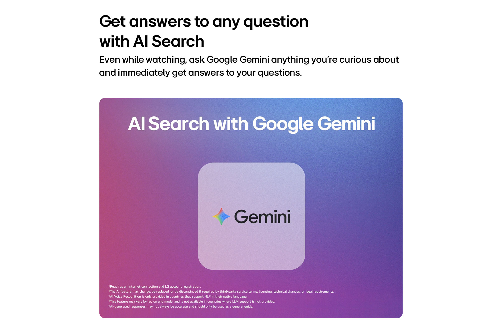 ממשק חיפוש Multi AI Search של LG עם שירותי חיפוש מבוססי בינה מלאכותית
