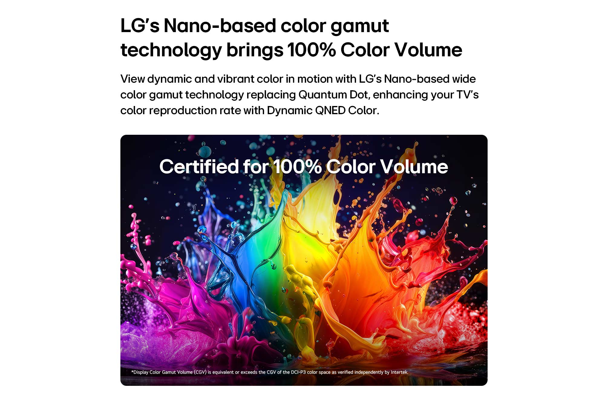 המחשת צבעים בטכנולוגיית Dynamic QNED Color Pro בטלוויזיית LG 65QNED93B6A