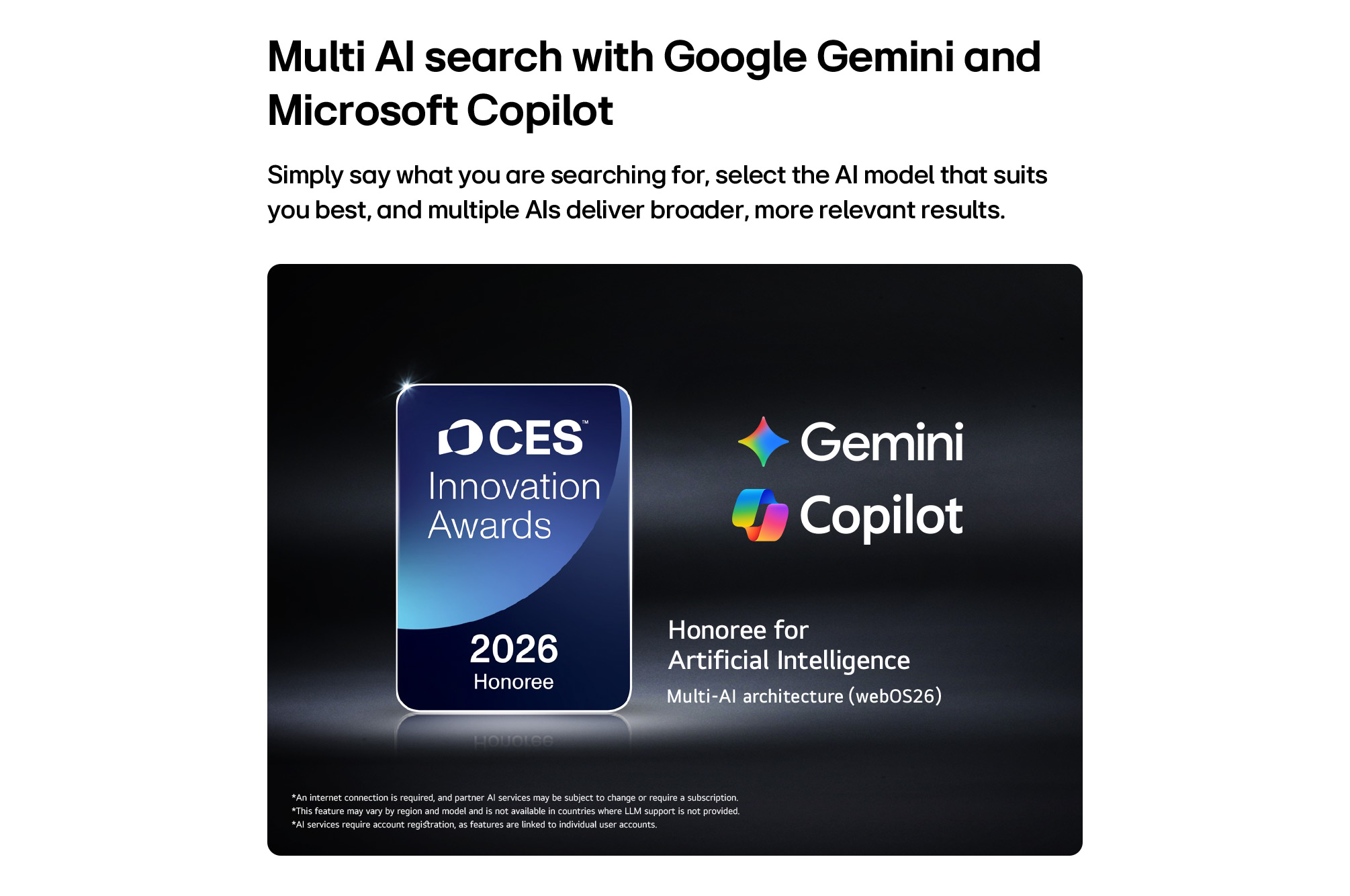 Multi AI Search ו־AI Hub חיפוש Multi AI Search וממשק AI Hub בטלוויזיית LG QNED evo 65QNED93B6A