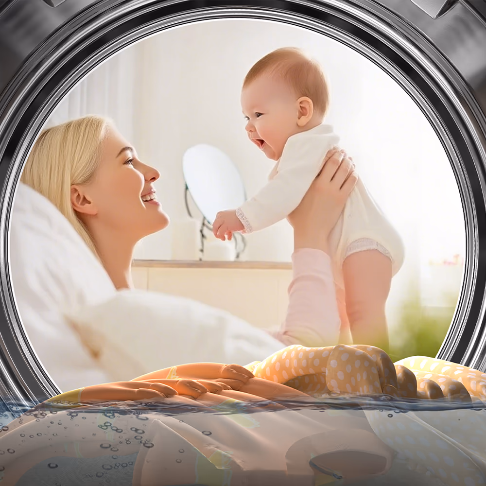המחשת תוכנית Baby Care לבגדי תינוקות במכונת Dreame P5