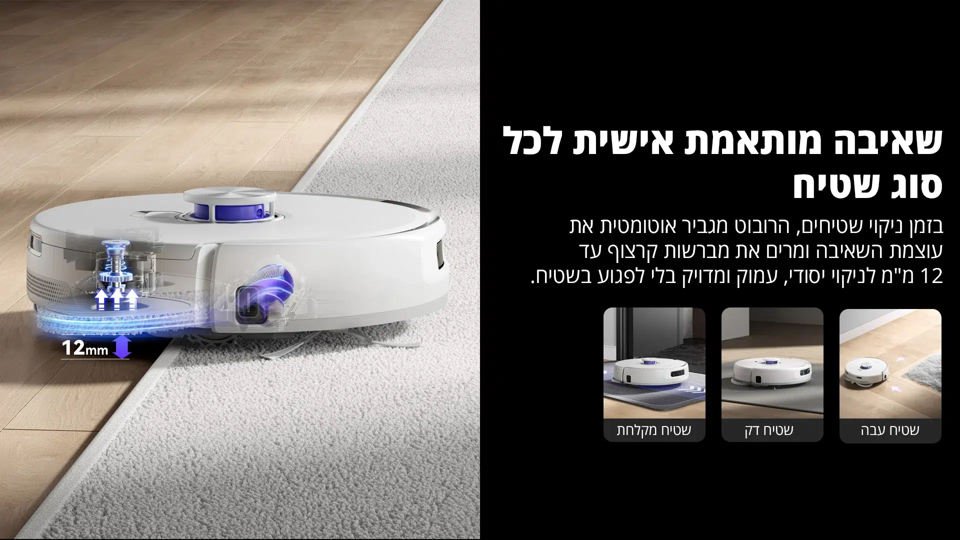זיהוי שטיח והרמת מטליות 12 מ״מ