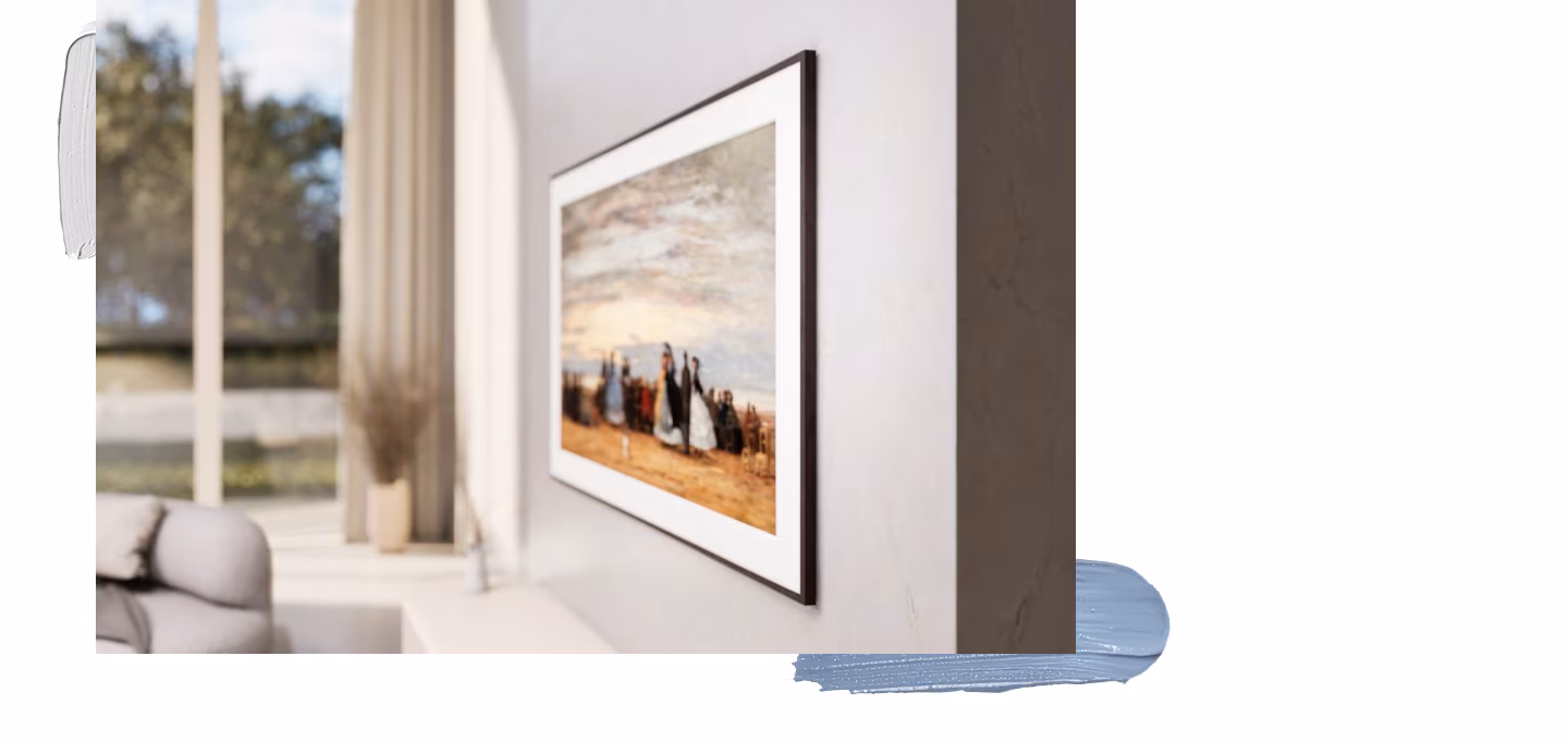 המחשת תלייה קרובה לקיר של Samsung The Frame